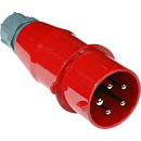 Вилка IEC 309 трехфазная, 32A, 380V, разборная, красная