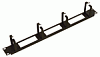 ЦМО Горизонтальный кабельный органайзер с окнами 19" 1U, 4 кольца, цвет черный