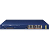Коммутатор Planet коммутатор/ GSW-1820HP 16-Port 10/100/1000T 802.3at PoE + 2-Port 1000X SFP Ethernet Switch (240W PoE Budget, Standard/VLAN/Extend mode)
