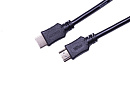 Кабель HDMI Wize [C-HM-HM-5M] 5 м, v.2.0, 19M/19M, 4K/60 Hz 4:4:4, Ethernet, позол.разъемы, экран, черный, пакет