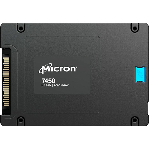 Накопитель CRUCIAL Серверный твердотельный Micron SSD 7450 MAX, 1600GB, U.3(2.5" 15mm), NVMe, PCIe 4.0 x4, 3D TLC, R/W 6800/2700MB/s, IOPs 800 000/250 000,