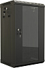 Шкаф коммутационный Hyperline (TDB-6U-GP-RAL9004) настенный 6U 390x300мм пер.дв.стекл задн.дв.спл.стал.лист направл.под винты 60кг черный 225мм 11.8кг