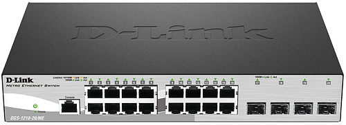 Коммутатор D-LINK Коммутатор/ 16-ports UTP 10/100/1000Base-T + 4-ports Gigabit SFP, Gigabit Web Smart III Switch, 19"