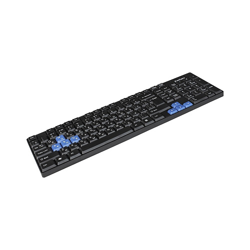 Exegate EX283618RUS Клавиатура Exegate LY-402N {USB, 102кл., Enter большой, 8 голуб клавиш, шнур 1,35м, черн, Color box}