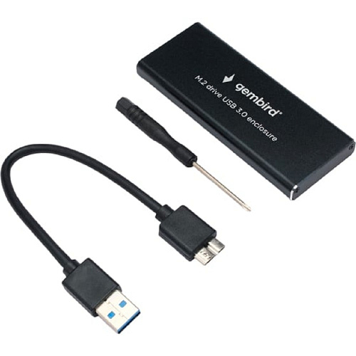 Корпус Gembird EEM2-SATA-1 Внешний USB 3.0 для M2 SATA порт MicroB, металл, черный