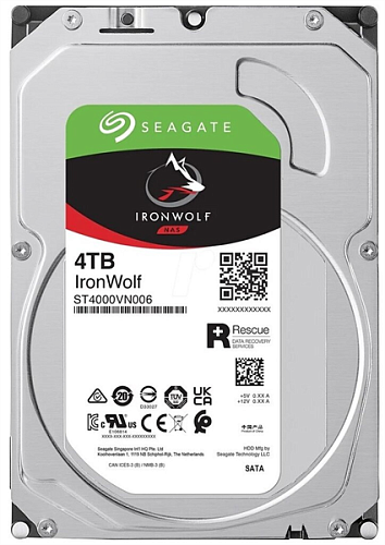 Жесткий диск SEAGATE IronWolf NAS HDD SATA 4Tb, 5400 rpm, 256Mb buffer, 512e/4Kn, ST4000VN006, 1 year, (аналог ST4000VN008)