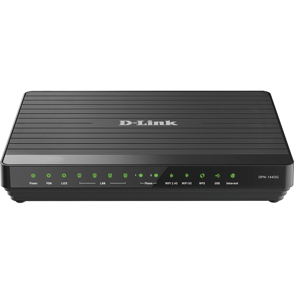 Маршрутизатор D-LINK Маршрутизатор/ DPN-144DG GPON ONT Wi-Fi AC1200 Router,  GPON WAN, 4x1000Base-T LAN, 2x3.5dBi internal antennas, 2FXS+USB ports, ...