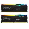 Модуль памяти Kingston 16GB DDR5 5200 DIMM FURY Beast Black RGB kit 2*8,Non-ECC, CL40, 1.25V, 288-pin RTL