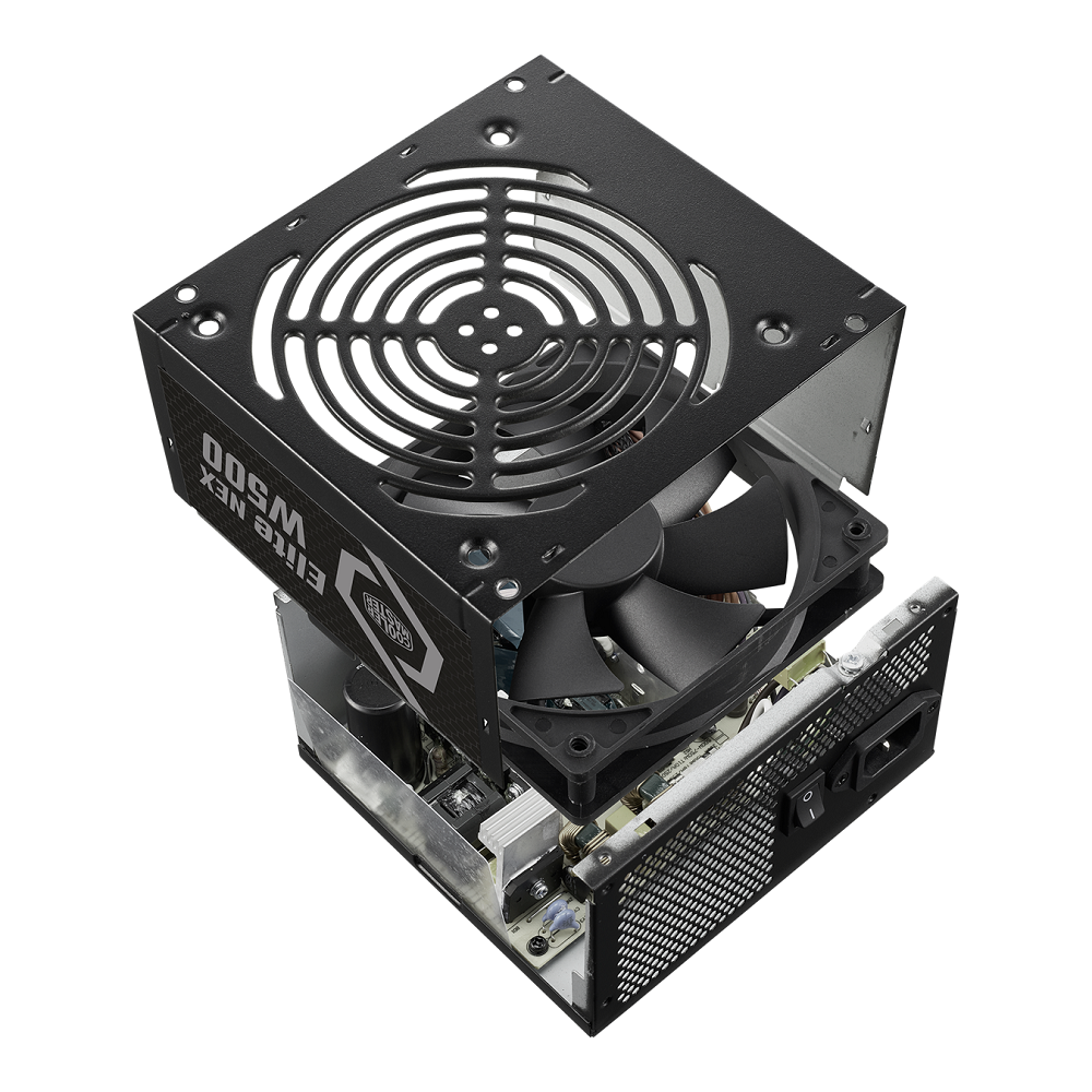 Купить Блок питания 500 Ватт/ Power Supply Cooler Master Elite NEX N500,  500W, ATX, 120mm, 5xSATA, 2xPCI-E(6+2), 3xMolex, APFC, EU Cable в Спб с  доставкой по всей России | Интернет-магазин серверного и