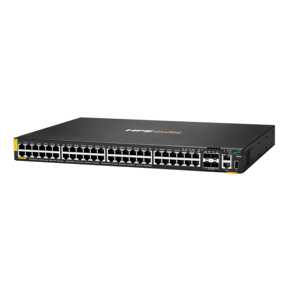 Коммутатор JL728B HPE Aruba Networking CX 6200F 48G Class 4 PoE 4SFP+ 740W Managed L3 Switch