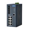 Коммутатор Advantech Управляемый коммутатор EKI-7712E-4F-AE Advantech Ethernet, 8 портов RJ-45, 4 порта Gigabit SFP, металлический корпус, IP30