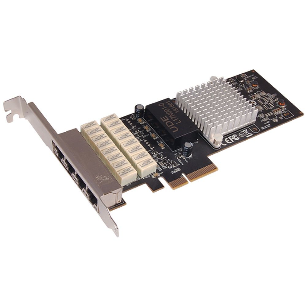 Сетевой адаптер STLab N-590 4x1GbE, PCIe 2.1 x4, RJ45 (10/100/1000Mbps port), Intel I350-AM4, Gigabit Server Adapter with LAN Bypass
