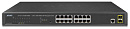 Коммутатор Planet коммутатор/ IPv4/IPv6, 16-Port 10/100/1000Base-T + 2-Port 100/1000MBPS SFP L2/L4 SNMP Manageable Gigabit Ethernet Switch