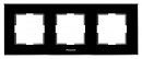 Рамка Panasonic Karre Plus WKTF08033GB-RU 3x горизонтальный монтаж стекло черный (упак.:1шт)