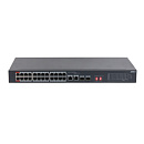 DAHUA DH-S3226-24ET-240 24-портовый неуправляемый коммутатор с РоЕ, 24xRJ45 100Mb PoE, 2хКомбо SFP/RJ45 1Gb uplink, суммарно 240Вт, коммутация 8.8 Гби