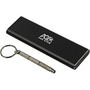 Корпус AGESTAR 31UBNV1C (GRAY) USB 3.1 Type-C Внешний M.2 NVME (M-key) 31UBNV1C (GRAY), алюминий, черный [17310]