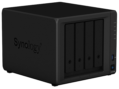 Synology QC2GhzCPU/4Gb(upto8)/RAID0,1,10,5,6/up to 4hot plug HDDs SATA(3,5' or 2,5')(up to 9 with DX517)/2xUSB3.0/2GigEth/iSCSI/2xIPcam(up to 40)/1xPS