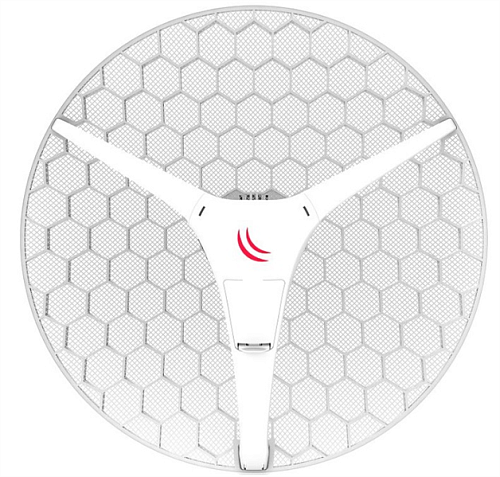MikroTik LHG XL HP5 with 27dBi 5GHz antenna, Dual Chain High Power 802.11an wireless, 600MHz CPU, 64MB RAM, 1x LAN, POE, PSU, RouterOS L3