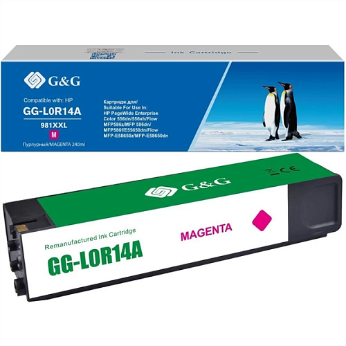Cartridge GG 981Y для PageWide 556/586/E58650, пурпурный (16 000 стр.) (аналог L0R14A)