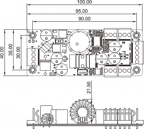Кабель питания HDD IDE, 10см