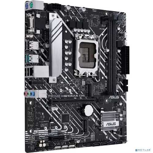 ASUS PRIME H610M-A D4-CSM (Socket 1700, mATX, 2xDDR4(64GB), VGA/DP/HDMI 2.1, 1xPCIe 4.0x16/1xPCIe 3.0, 1xLAN, 4xSATA 6Gb/s, 2xM.2, 1xM.2 E key, 2xUSB