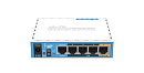Точка доступа wi-fi MikroTik hAP with 650MHz CPU, 64MB RAM, 5xLAN, built-in 2.4Ghz 802.11b/g/n 2x2 two chain wireless with integrated antennas, USB, R