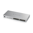 Коммутатор Zyxel Networks PoE+ Zyxel GS1008HP, 8xGE PoE+, настольный, металлический, бесшумный, бюджет PoE 60 Вт