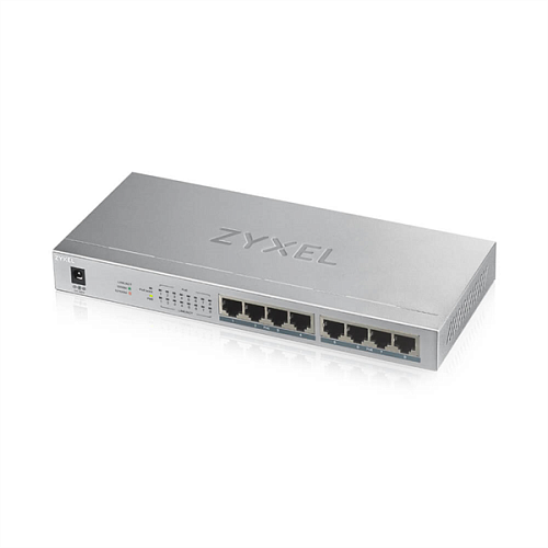 Коммутатор Zyxel Networks PoE+ Zyxel GS1008HP, 8xGE PoE+, настольный, металлический, бесшумный, бюджет PoE 60 Вт