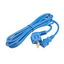 Сетевой кабель Hyperline PWC-IEC13-SHM-3.0-BL Кабель питания компьютера (Schuko+C13) (3x1.0), 10A, угловая вилка, 3м, цвет синий (ПВС-АП-3*1,0-250-S22