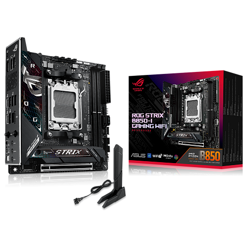 Материнская плата ASUS ROG STRIX B850-I GAMING WIFI AM5 mini-ITX 2xDDR5 PCIEx16 2xM.2 2xUSB-C HDMI 2.5GLAN WIFI 7