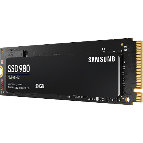 Твердотельные накопители/ Samsung SSD 980, 500GB, M.2(22x80mm), NVMe 1.4, PCIe 3.0 x4, 3-bit MLC, R/W 3100/2600MB/s, IOPs 400 000/470 000, TBW 300,