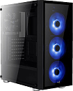 Корпус AEROCOOL Quartz Blue, ATX, без БП, закаленное стекло спереди и сбоку, 3x 12см LED (синий), 1х 120мм (черный) в комплекте, 1xUSB 3.0, 2xUSB 2.0
