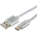 Cablexpert Кабель USB 2.0 CC-U-USBC02S-1.8M	 AM/TypeC, серия Ultra, длина 1.8м, серебристый, блистер