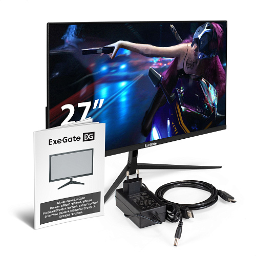 Монитор безрамочный с аудио выходом 27" ExeGate SmartView EZ2700A (IPS LED Grade A+, FHD, 1920x1080@75Гц, 16:9, 250cd/m2, 1000:1, 178°/178°, 5ms, D-Su