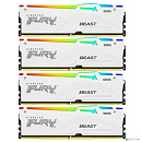 Kingston 64GB 5200MT/s DDR5 CL40 DIMM (Kit of 4) FURY Beast White RGB XMP KF552C40BWAK4-64