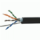 IRBIS FTP Кат.5e 4 пары, 0.50мм медь, 24AWG, PE 305м, черный, внешний с тросом 1.2mm на катушке