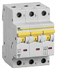 Выключатель автоматический IEK MVA31-3-016-C ВА47-60M 16A тип C 6kA 3П 400В 3мод белый (упак.:1шт)