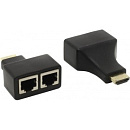 ORIENT HDMI extender VE041, удлинитель до 30 м по витой паре, FHD 1080p/3D, HDCP, подключается 2 кабеля UTP Cat5e/6, не требуется внешнее питание (300