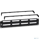 Cabeus PL2-48-Cat.6-Dual IDC Патч-панель 19" (2U), 48 портов RJ-45, категория 6, Dual IDC, с задним кабельным организатором