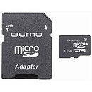 Micro SecureDigital 32Gb QUMO QM32GMICSDHC10U1 {MicroSDHC Class 10 UHS-I, SD adapter}