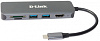 Разветвитель USB 3.0 D-Link DUB-2327 2порт. черный (DUB-2327/A1A)