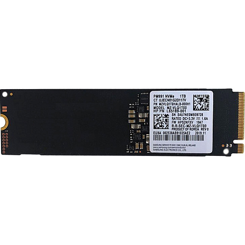 Твердотельный накопитель/ Samsung SSD PM991a, 1024GB, M.2(22x80mm), NVMe, PCIe 3.0 x4, R/W 3100/2000MB/s, IOPs 380 000/330 000, DRAM buffer (12 мес.)