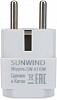 Адаптер-переходник SunWind SW-A110W (1 розетка) белый (коробка)