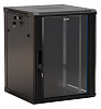 Шкаф коммутационный Hyperline (TWB-2245-GP-RAL9004) настенный 22U 600x450мм пер.дв.стекл 60кг черный 275мм 180град. 1086мм IP20 сталь