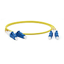 Кабельная сборка Hyperline FC-D2-9-LC/UR-LC/UR-H-15M-LSZH-YL Патч-корд волоконно-оптический (шнур) SM 9/125 (OS2), LC/UPC-LC/UPC, 2.0мм, duplex, LSZH,