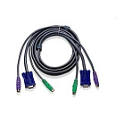 ATEN 2L-1001P/C кабель/шнур, монитор+клавиатура+мышь CABLE HD15M/MD6M/MD6M-HD15F/M, 1.8M