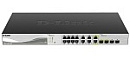 Коммутатор D-LINK DXS-1100-16TC/A1A, PROJ L2 Smart Switch with 12 10GBase-T ports and 2 10GBase-T/SFP+ combo-ports and 2 10GBase-X SFP+ ports.16K Mac address, 32