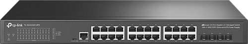 Коммутатор TP-Link Коммутатор/ JetStream™ 24-Port Gigabit L2+ Managed Switch with 4 10GE SFP+ Slots and UPS Power Supply