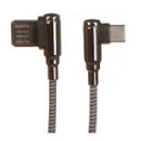 LDNIO LD_B4622 LS421/ USB кабель Type-C/ 1m/ 2.4A/ медь: 86 жил/ Угловой коннектор/ Нейлоновая оплетка/ Gray