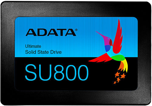 Твердотельный накопитель/ ADATA SSD Ultimate SU800, 512GB, 2.5" 7mm, SATA3, 3D TLC, R/W 560/520MB/s, IOPs 85 000/85 000, DRAM buffer 512MB, TBW 400,